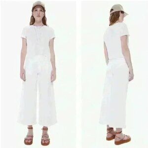 MOTHER The Pouty Prep Crop Cuff in Breaking Waves Size 28